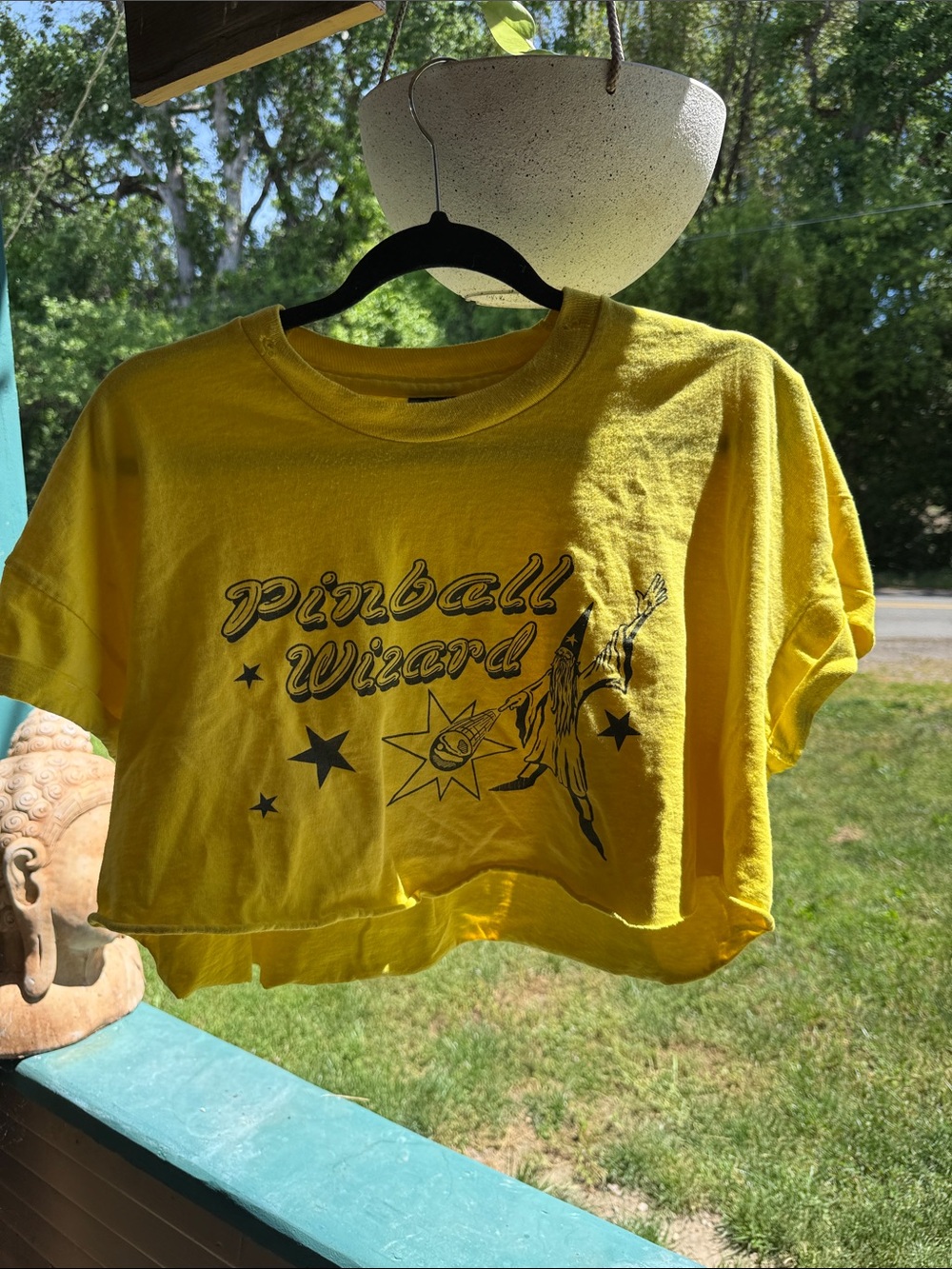 Vintage Yellow "Pinball Wizard" Graphic Crop Tee